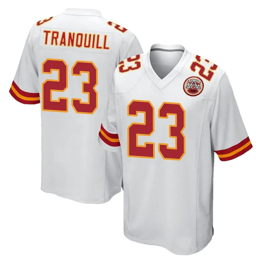 Parkc KC.Chiefs #23 Drue Tranquill Player White Home Game Stitched Jerseys
