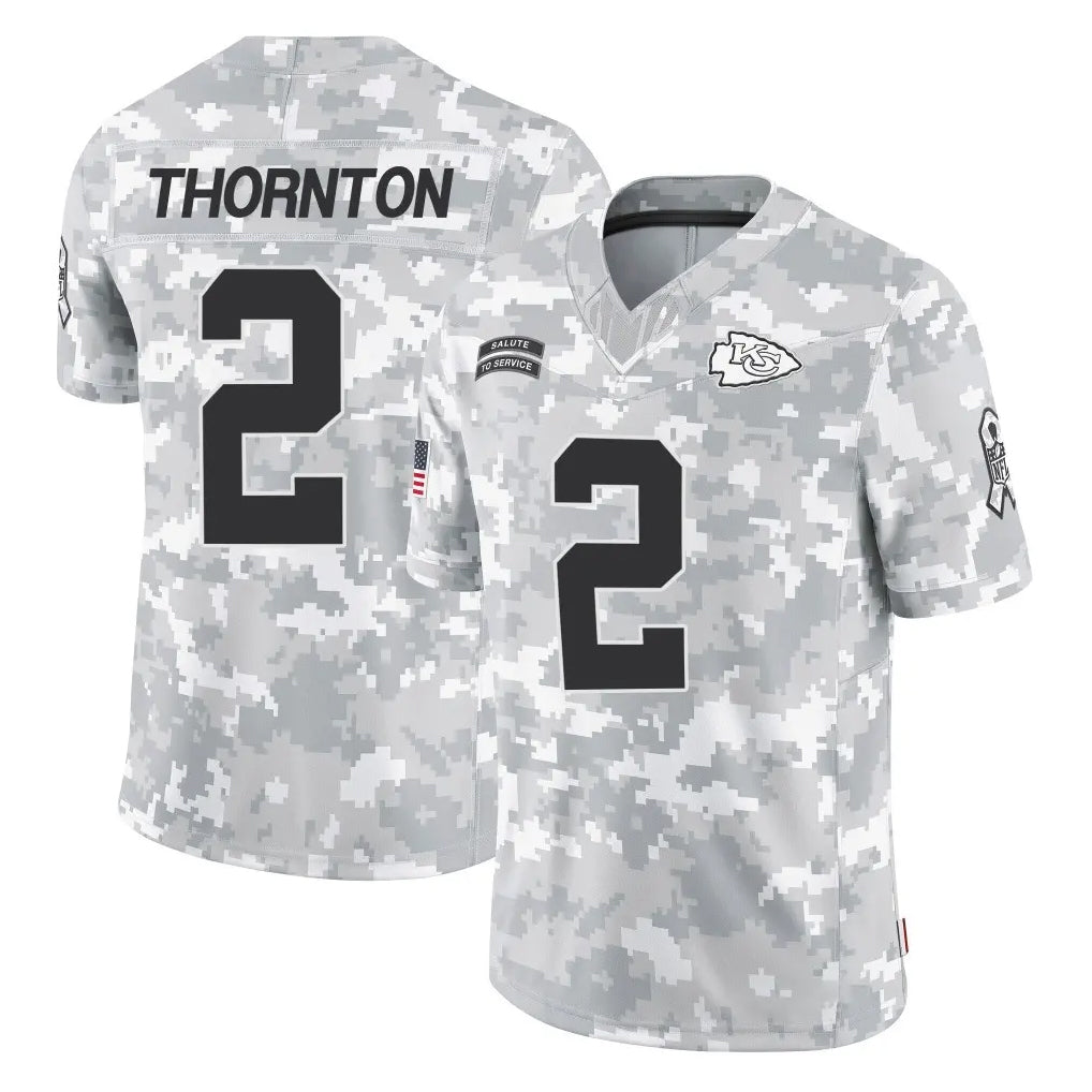 Parkc KC.Chiefs #2 Tyquan Thornton Player Arctic Camo Salute To Service Limited Game Stitched Jerseys