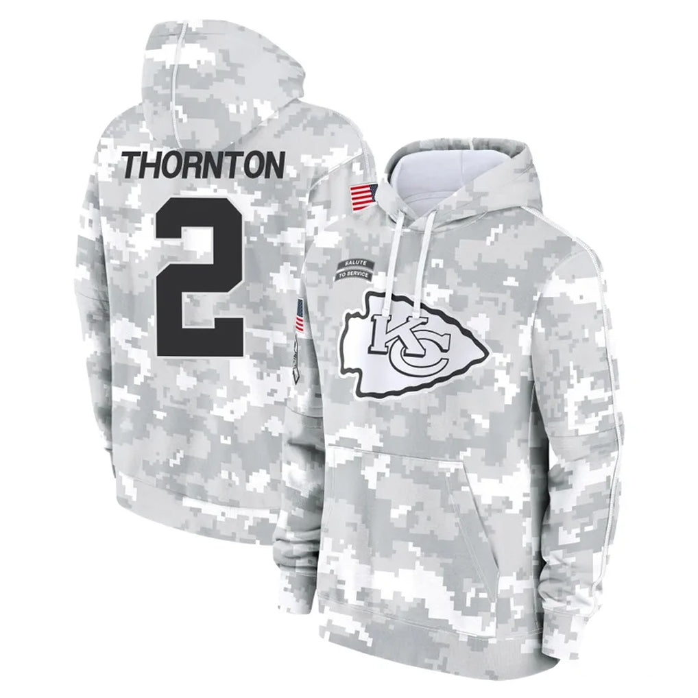 Parkc KC.Chiefs #2 Tyquan Thornton Player Arctic Camo Salute to Service Hoodies Limited Game Stitched Jerseys