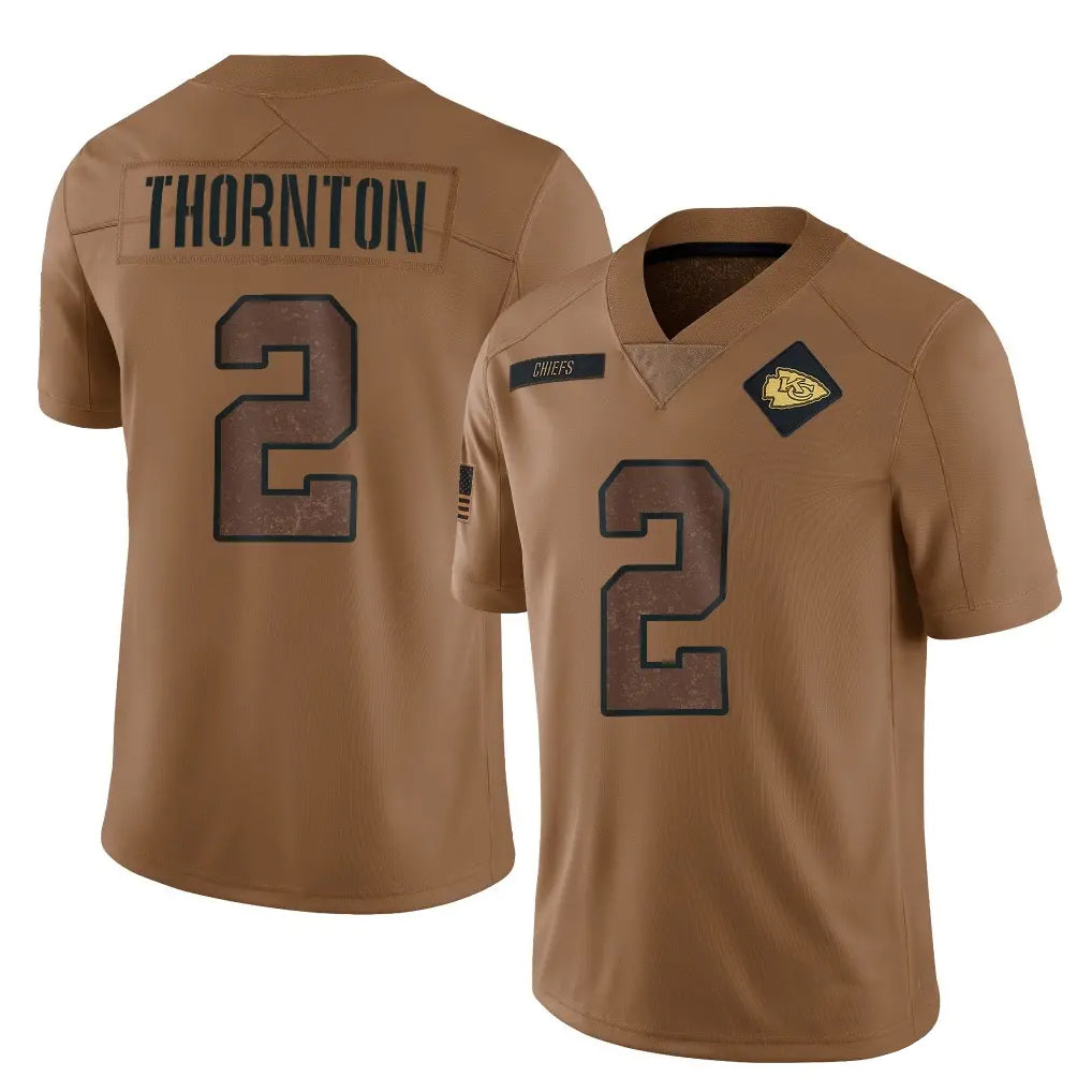 Parkc KC.Chiefs #2 Tyquan Thornton Player Brown Salute To Service Limited Stitched Jerseys