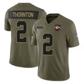 Parkc KC.Chiefs #2 Tyquan Thornton Player Olive 2025 Salute To Service Limited Game Stitched Jerseys