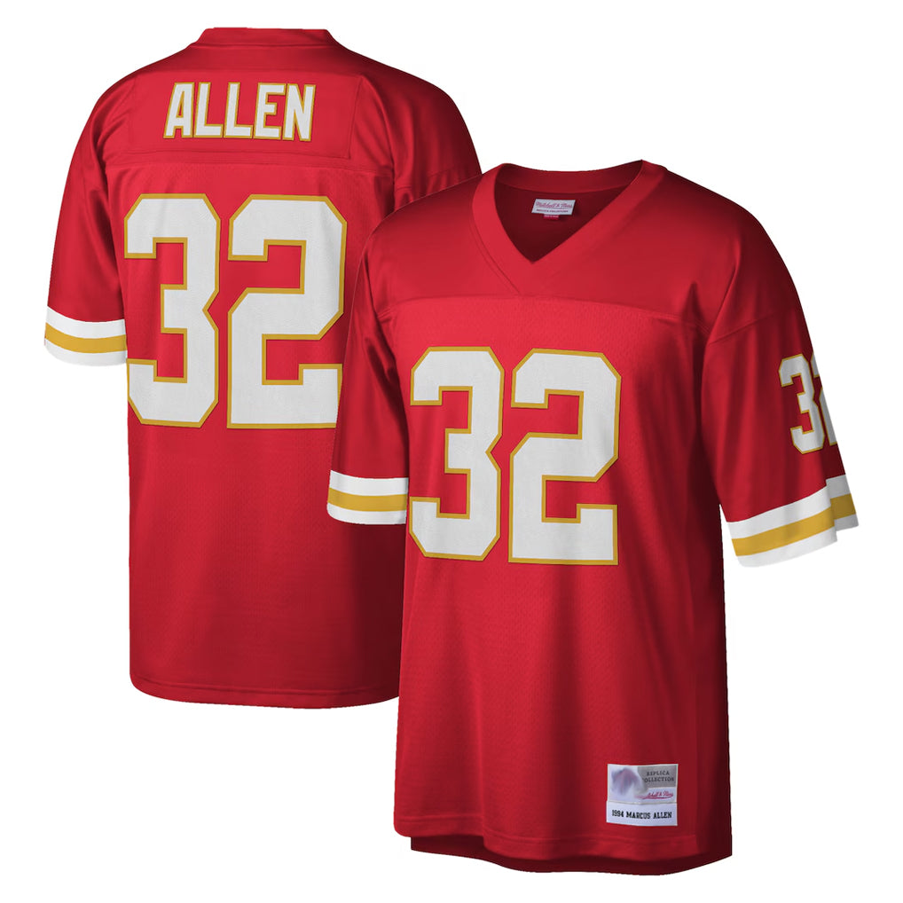Parkc KC.Chiefs #32 Marcus Allen Player Red Mitchell & Ness Legacy Replica Stitched Jerseys