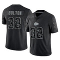 Parkc KC.Chiefs #32 Nick Bolton Player Black Limited Reflective Game Stitched Jerseys