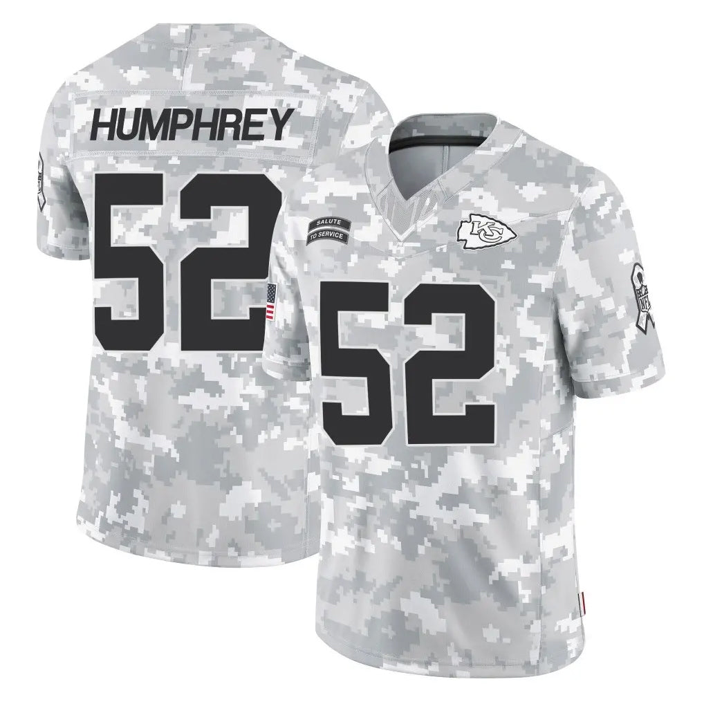 Parkc KC.Chiefs #52 Creed Humphrey Player Arctic Camo Salute To Service Limited Game Stitched Jerseys