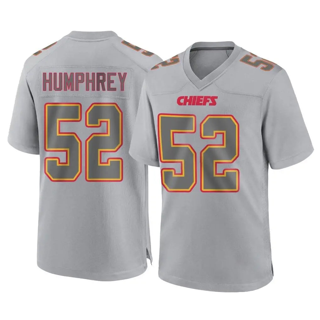 Parkc KC.Chiefs #52 Creed Humphrey Player Gray Atmosphere Fashion Game Stitched Jerseys