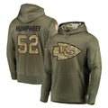 Parkc KC.Chiefs #52 Creed Humphrey Player Olive Salute to Service Pullover Hoodies Home Game Stitched Jerseys