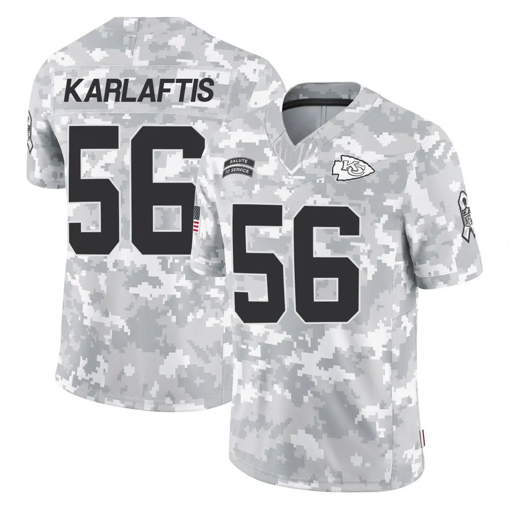 Parkc KC.Chiefs #56 George Karlaftis Player Arctic Camo Salute To Service Limited Game Stitched Jerseys