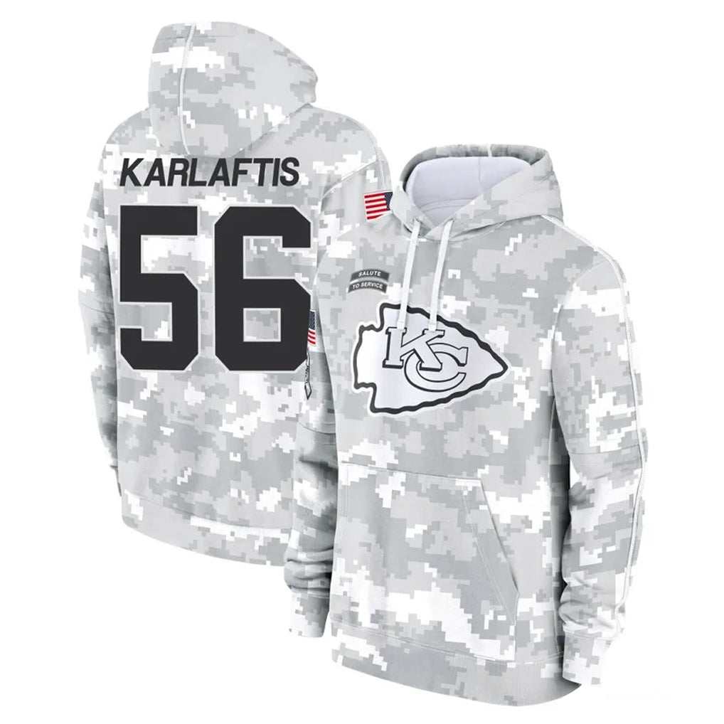 Parkc KC.Chiefs #56 George Karlaftis Player Arctic Camo Salute to Service Hoodies Limited Game Stitched Jerseys