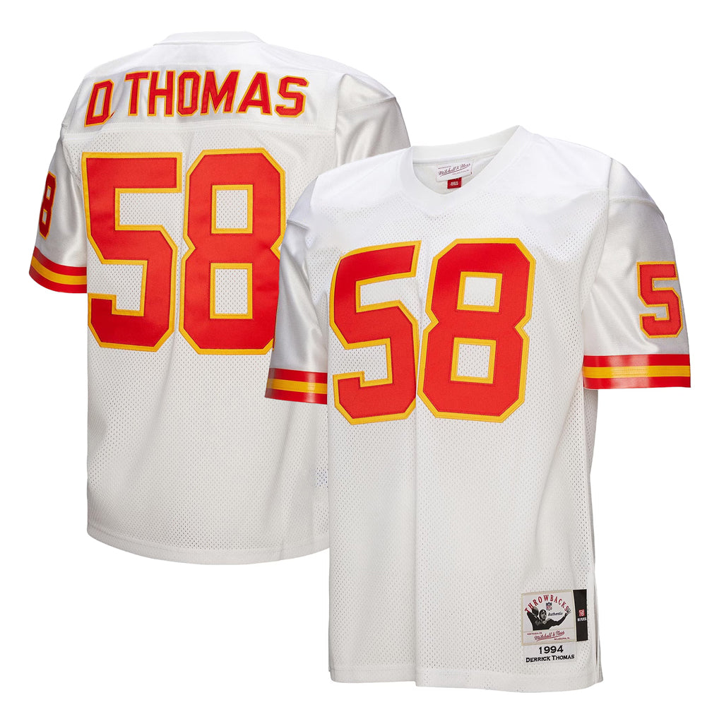 Parkc KC.Chiefs #58 Derrick Thomas Player White Mitchell & Ness 1994 Throwback Retired Stitched Jerseys