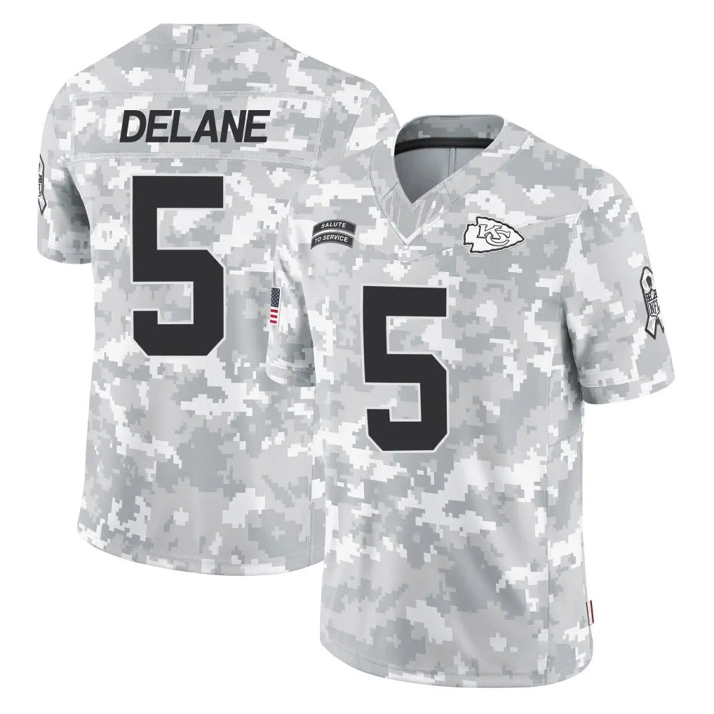 Parkc KC.Chiefs #5 Mansoor Delane Player Arctic Camo Salute To Service Limited Game Stitched Jerseys