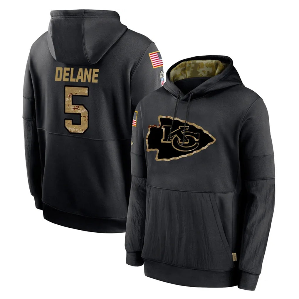 Parkc KC.Chiefs #5 Mansoor Delane Player Black Salute to Service Hoodies Limited Game Stitched Jerseys