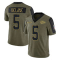 Parkc KC.Chiefs #5 Mansoor Delane Player Olive Salute To Service Limited Game Stitched Jerseys