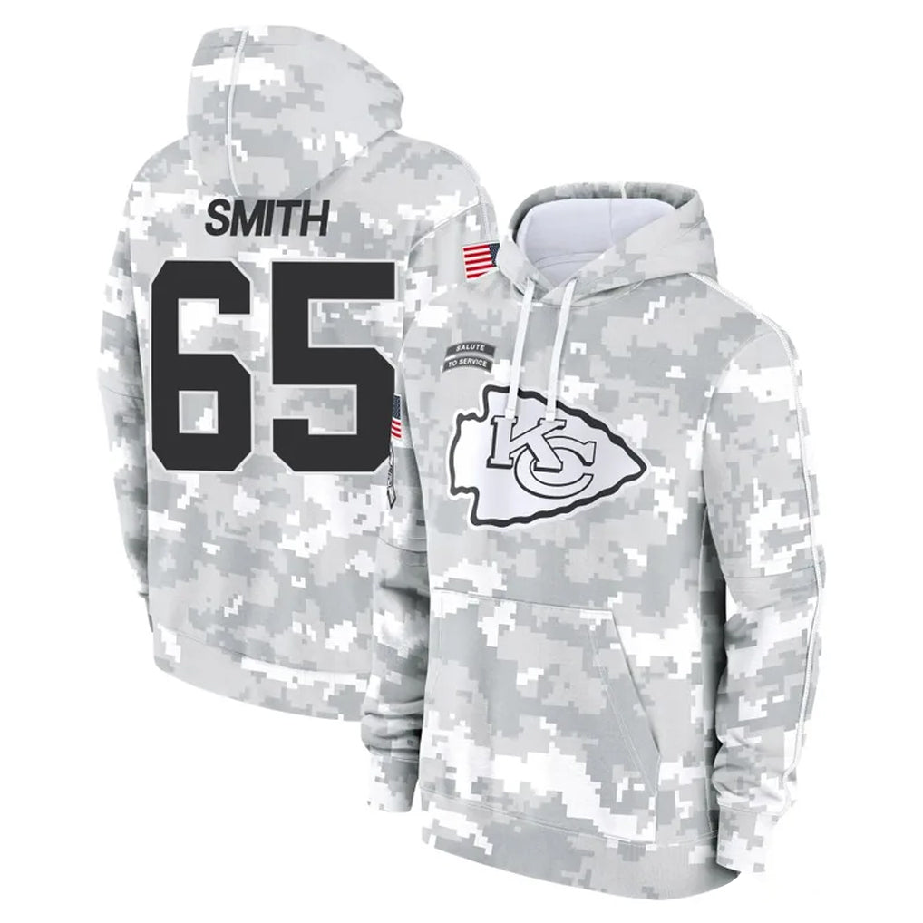 Parkc KC.Chiefs #65 Trey Smith Player Arctic Camo Salute to Service Hoodies Limited Game Stitched Jerseys