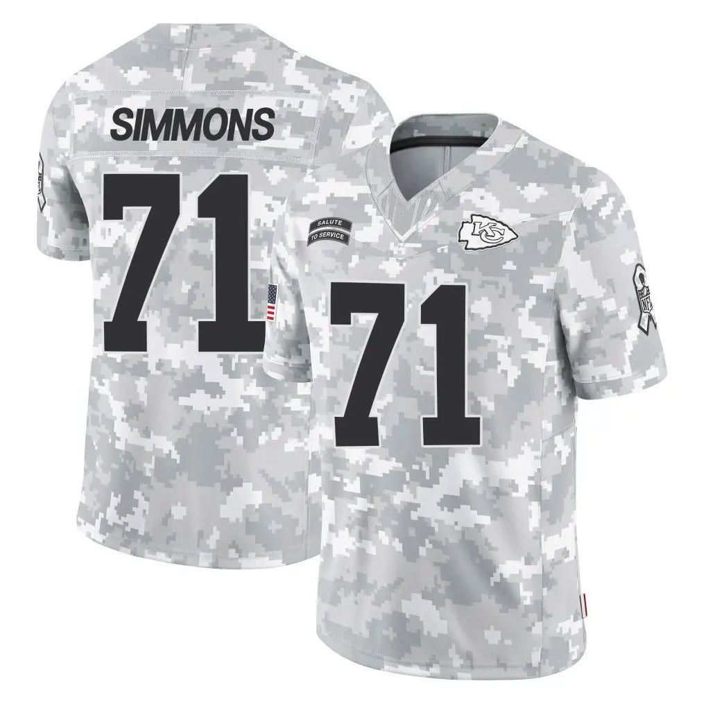 Parkc KC.Chiefs #71 Josh Simmons Player Arctic Camo Salute To Service Limited Game Stitched Jerseys