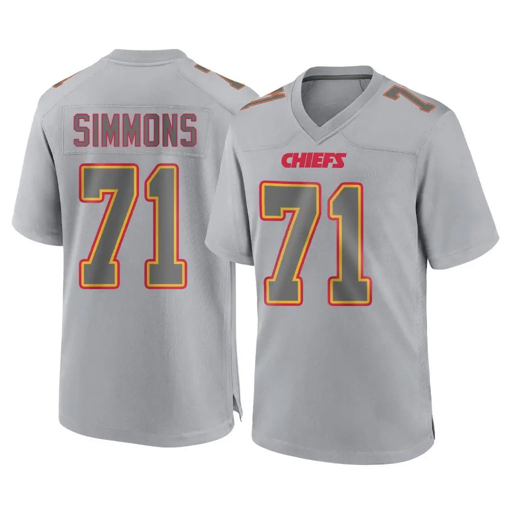 Parkc KC.Chiefs #71 Josh Simmons Player Gray Atmosphere Fashion Game Stitched Jerseys