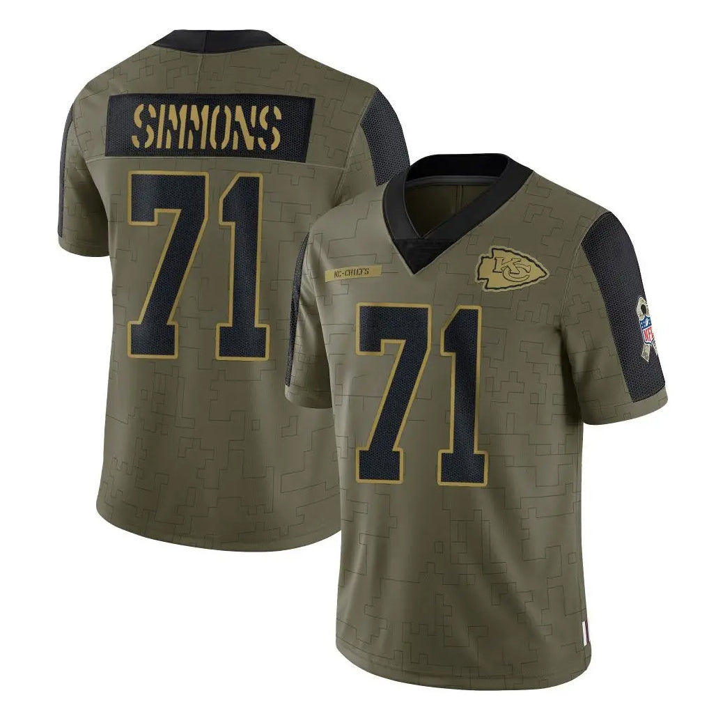 Parkc KC.Chiefs #71 Josh Simmons Player Olive Salute To Service Limited Game Stitched Jerseys