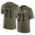 Parkc KC.Chiefs #71 Josh Simmons Player Olive Salute To Service Limited Stitched Jerseys