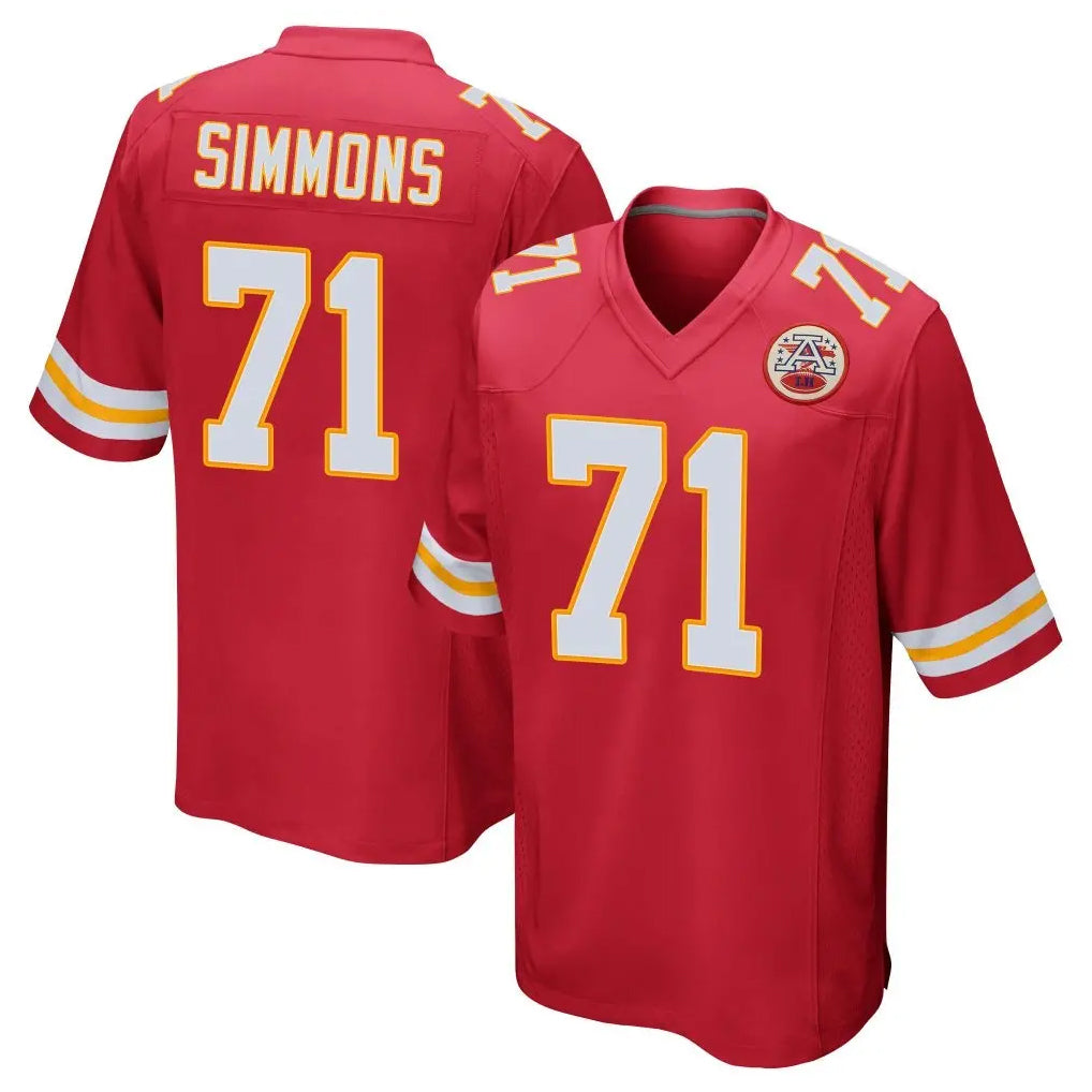 Parkc KC.Chiefs #71 Josh Simmons Player Red Home Game Stitched Jerseys