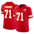 Parkc KC.Chiefs #71 Josh Simmons Player Red Limited Vapor F.U.S.E. Home Game Stitched Jerseys