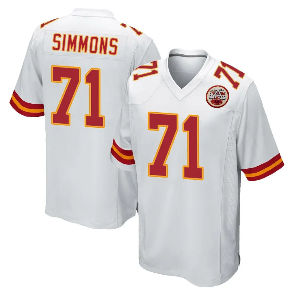 Parkc KC.Chiefs #71 Josh Simmons Player White Home Game Stitched Jerseys