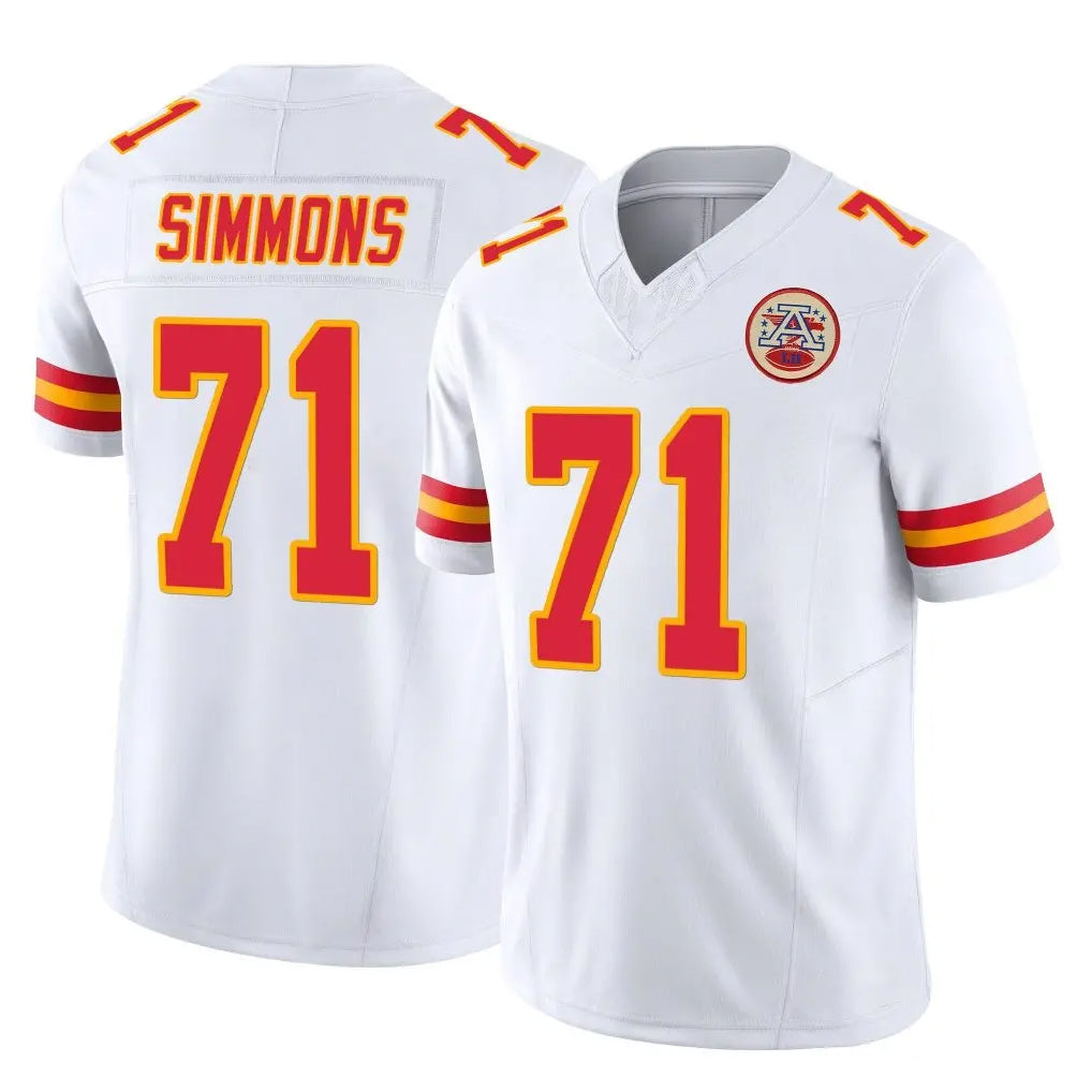 Parkc KC.Chiefs #71 Josh Simmons Player White Limited Vapor F.U.S.E. Home Game Stitched Jerseys