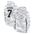 Parkc KC.Chiefs #7 Harrison Butker Player Arctic Camo Salute to Service Hoodies Limited Game Stitched Jerseys