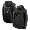 Parkc KC.Chiefs #7 Harrison Butker Player Black Salute to Service Hoodies Limited Game Stitched Jerseys