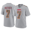 Parkc KC.Chiefs #7 Harrison Butker Player Gray Atmosphere Fashion Game Stitched Jerseys