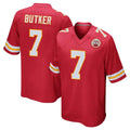 Parkc KC.Chiefs #7 Harrison Butker Player Red Home Game Stitched Jerseys