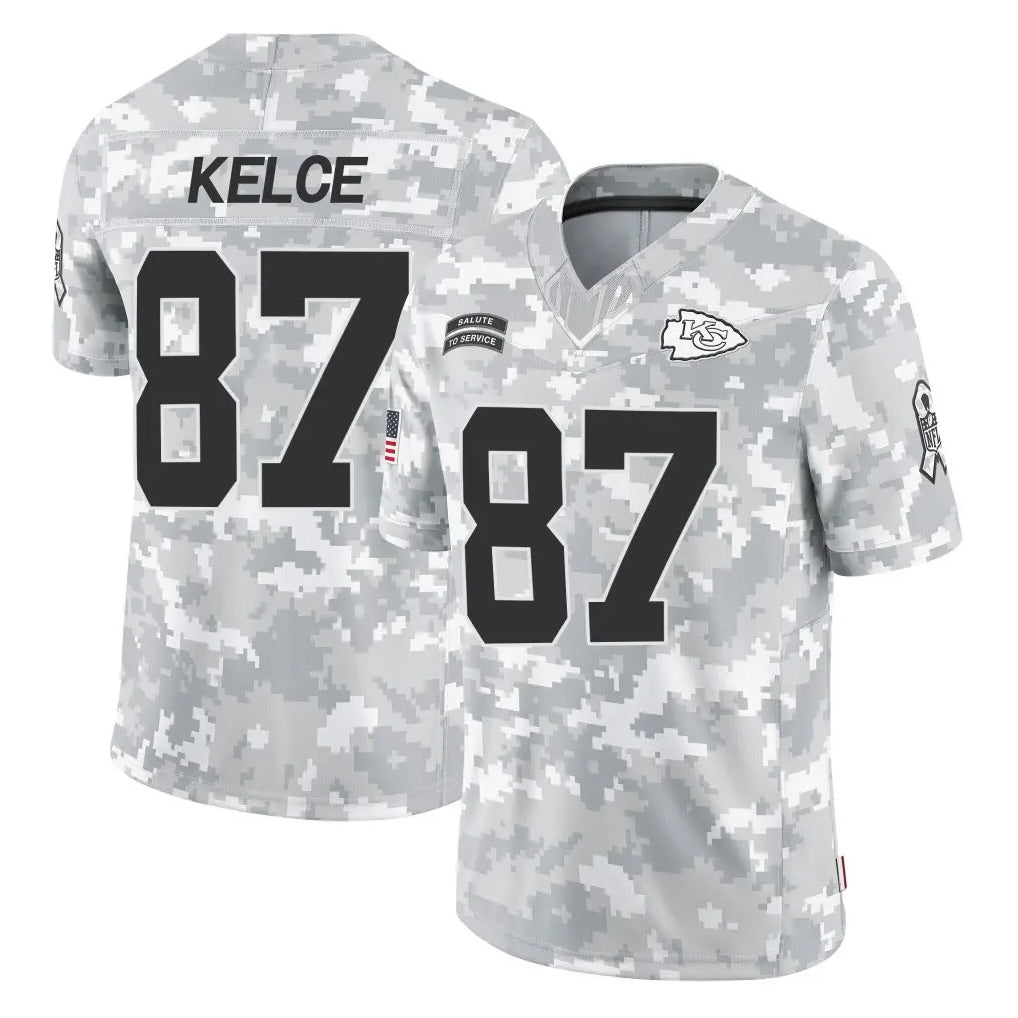 Parkc KC.Chiefs #87 Travis Kelce Player Arctic Camo Salute To Service Limited Game Stitched Jerseys