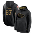 Parkc KC.Chiefs #87 Travis Kelce Player Black Salute to Service Hoodies Limited Game Stitched Jerseys