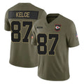 Parkc KC.Chiefs #87 Travis Kelce Player Olive 2025 Salute To Service Limited Game Stitched Jerseys