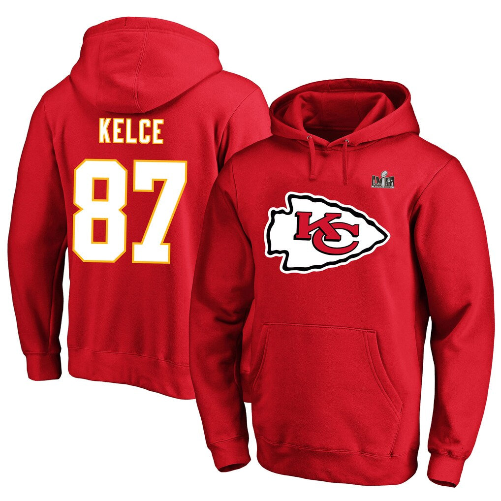 Parkc KC.Chiefs #87 Travis Kelce Player Red Pullover Hoodies Football Jerseys