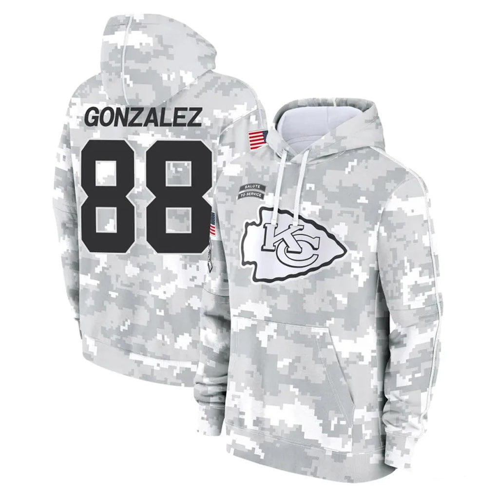 Parkc KC.Chiefs #88 Tony Gonzalez Player Arctic Camo Salute to Service Hoodies Limited Game Stitched Jerseys