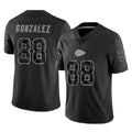 Parkc KC.Chiefs #88 Tony Gonzalez Player Black Limited Reflective Game Stitched Jerseys