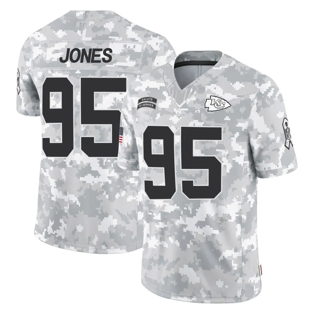 Parkc KC.Chiefs #95 Chris Jones Player Arctic Camo Salute To Service Limited Game Stitched Jerseys