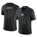Parkc KC.Chiefs #95 Chris Jones Player Black Limited Reflective Game Stitched Jerseys