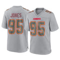 Parkc KC.Chiefs #95 Chris Jones Player Gray Atmosphere Fashion Game Stitched Jerseys