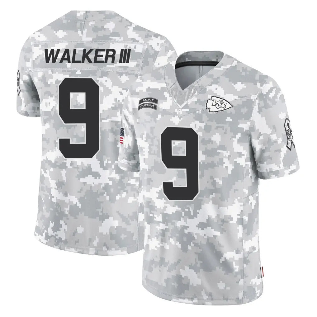 Parkc KC.Chiefs #9 Kenneth Walker III Player Arctic Camo Salute To Service Limited Game Stitched Jerseys