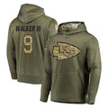 Parkc KC.Chiefs #9 Kenneth Walker III Player Olive Salute to Service Pullover Hoodies Home Game Stitched Jerseys