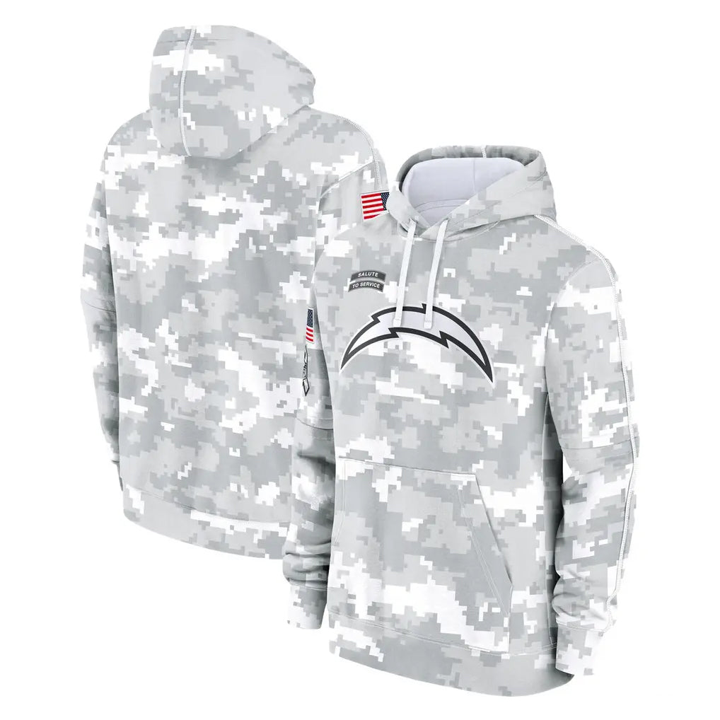 Parkc LA.Chargers Arctic Camo Salute to Service Hoodies Limited Game Blank Player Stitched Jerseys