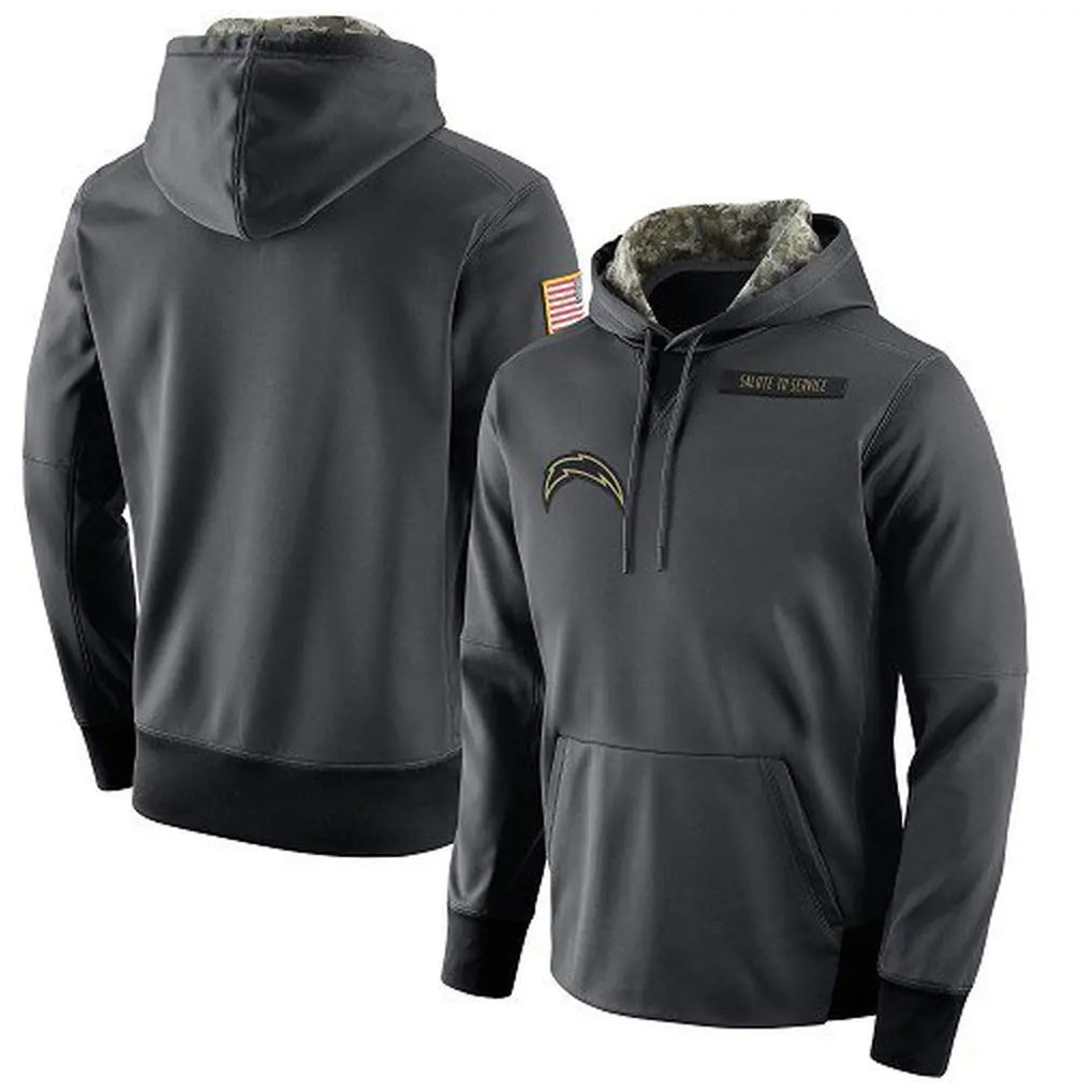Parkc LA.Chargers Gray Pullover Hoodie Home Game Blank Player Stitched Jerseys
