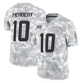 Parkc LA.Chargers #10 Justin Herbert Player Arctic Camo Salute To Service Limited Game Stitched Jerseys