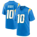 Parkc LA.Chargers #10 Justin Herbert Player Blue Home Game Stitched Jerseys