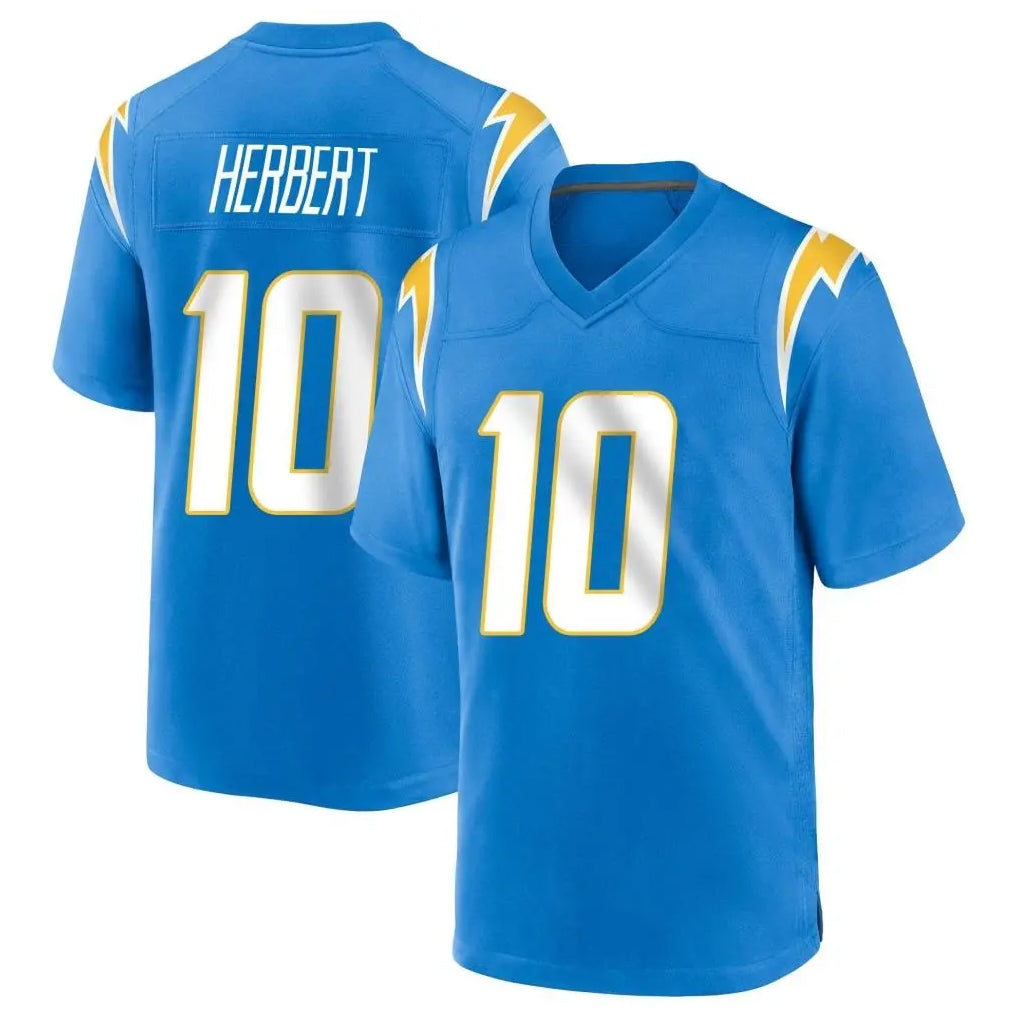 Parkc LA.Chargers #10 Justin Herbert Player Blue Home Game Stitched Jerseys