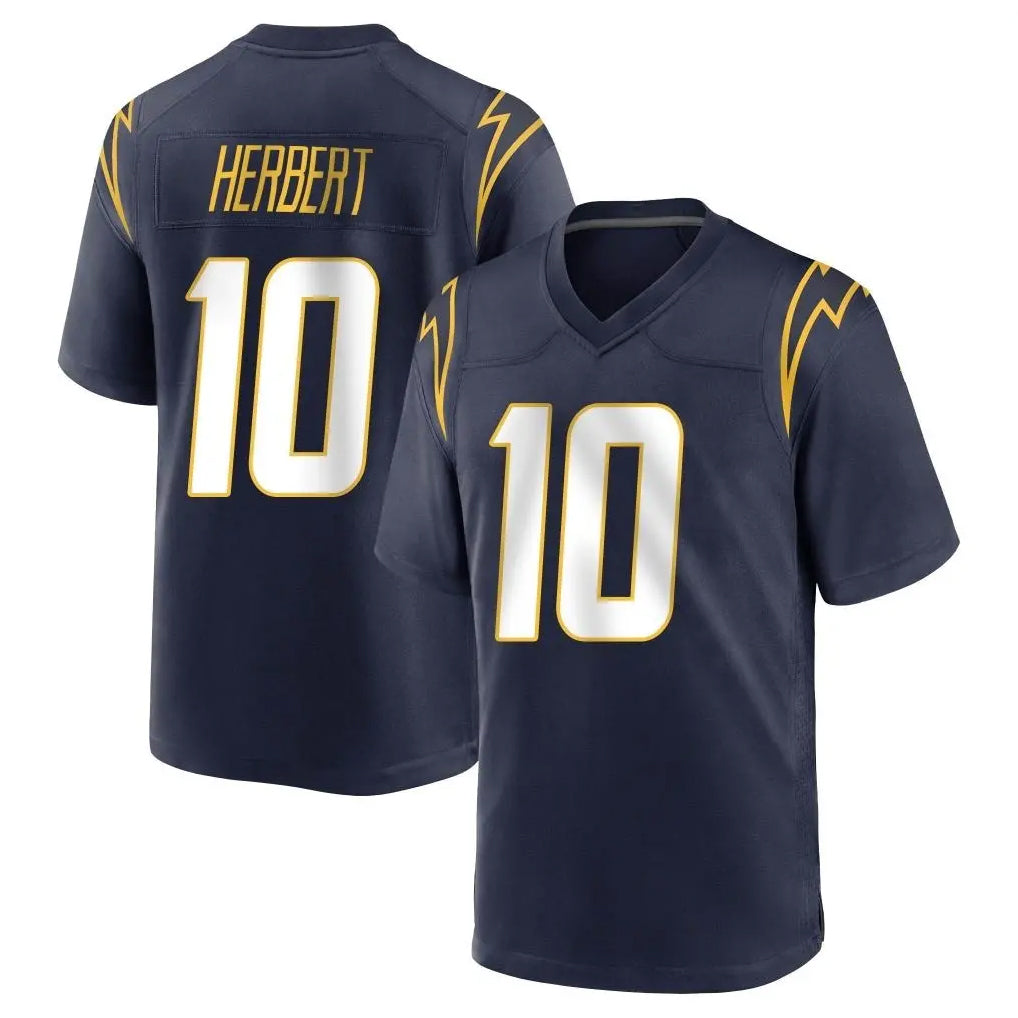 Parkc LA.Chargers #10 Justin Herbert Player Navy Home Game Stitched Jerseys