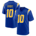 Parkc LA.Chargers #10 Justin Herbert Player Royal Home Game Stitched Jerseys