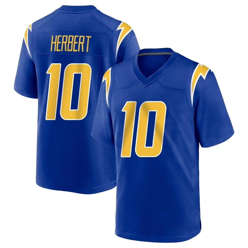Parkc LA.Chargers #10 Justin Herbert Player Royal Home Game Stitched Jerseys