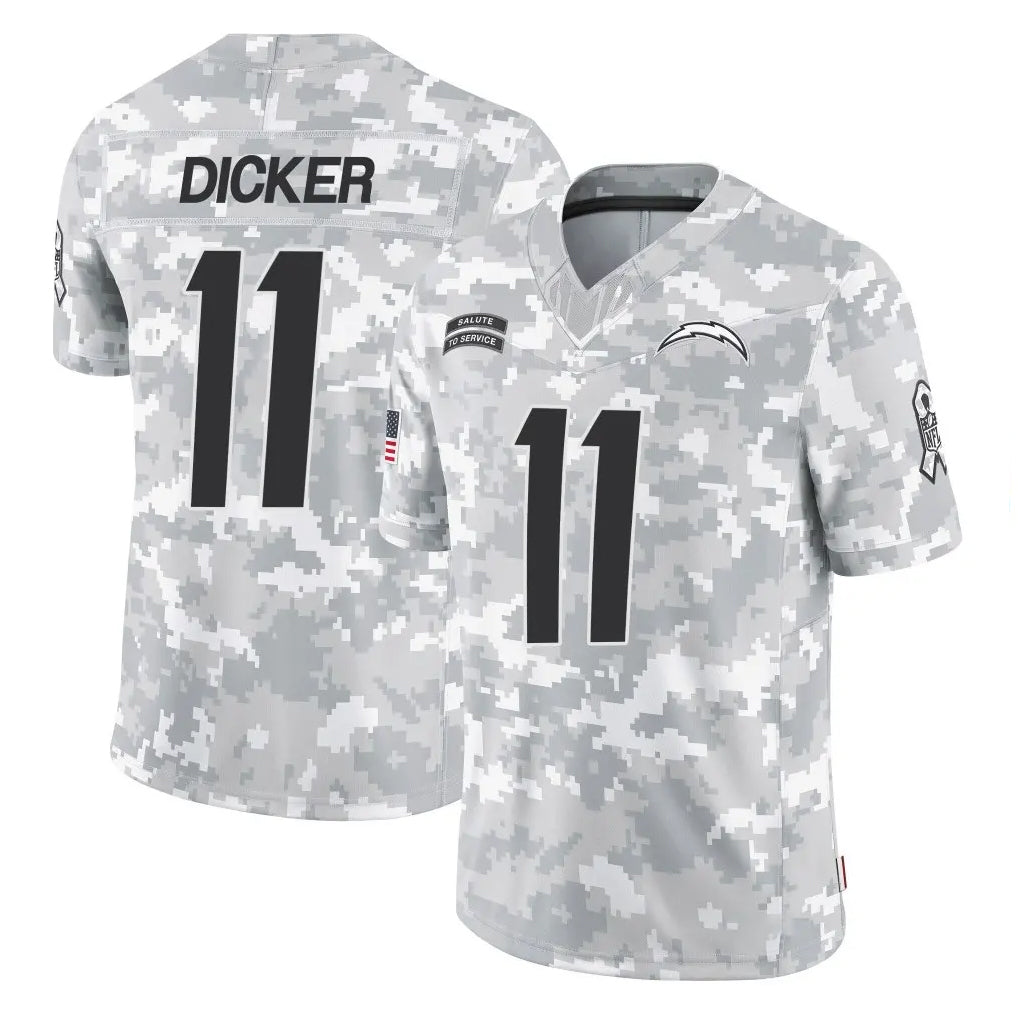 Parkc LA.Chargers #11 Cameron Dicker Player Arctic Camo Salute To Service Limited Game Stitched Jerseys