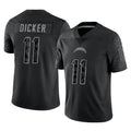 Parkc LA.Chargers #11 Cameron Dicker Player Black Limited Reflective Home Game Stitched Jerseys
